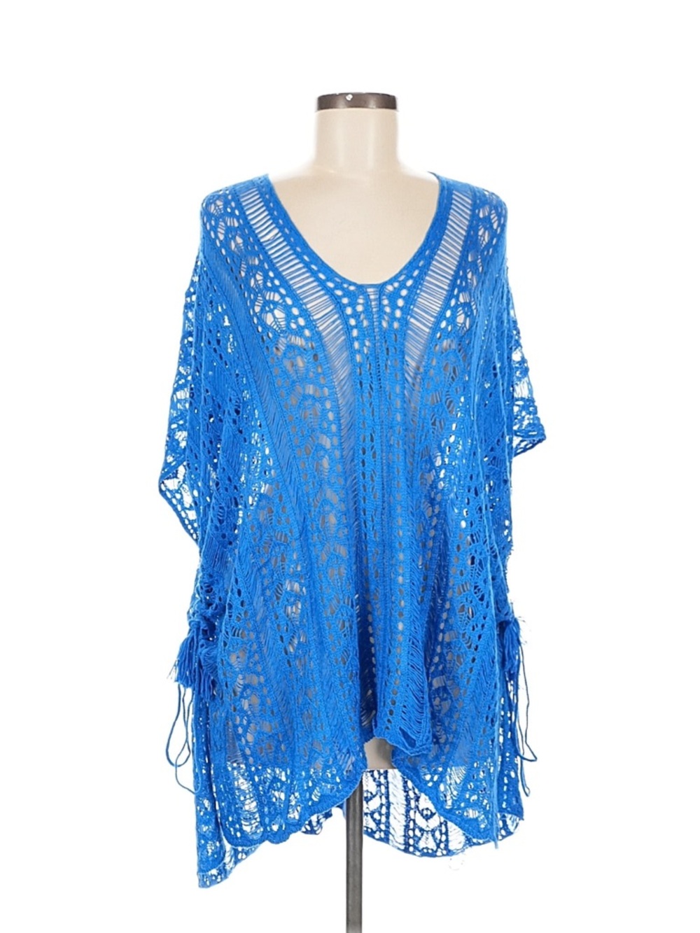 Bright Blue Crochet Swim Cover-Up